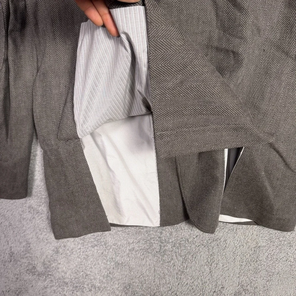 Joseph Abboud Sport Coat Mens 2XLT Peak Unstructured Blazer Herringbone Linen